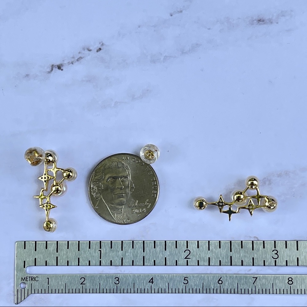 14K Gold‎ Filled Shining Genuine Freshwater Pearl Stud Earrings - Picture 9 of 10
